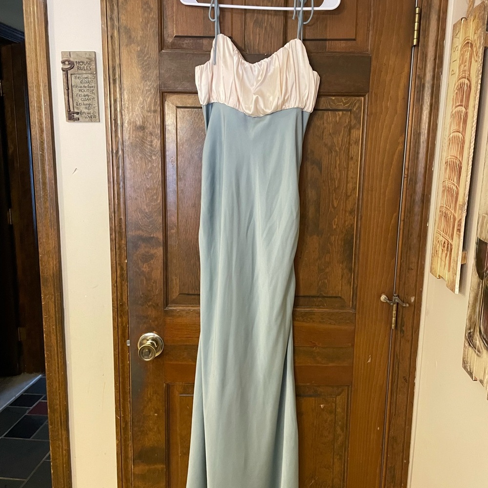 Edit by nine Cream and Blue Dress special occasion wedding event size medium